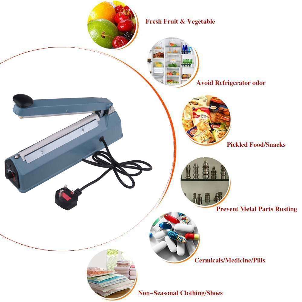 Impulse Sealer Food Bag Teflon Hand Sealing Machine FS-200