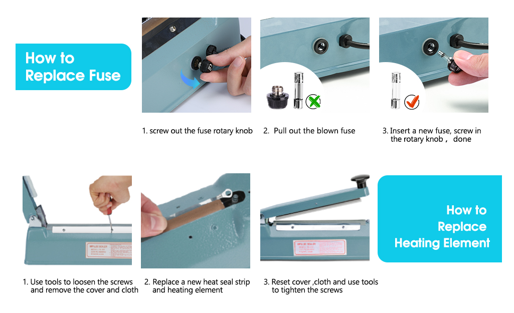 Zhejiang Tianyu industry Co. Ltd Factory Making And Offer Tabletop Hand Impulse Sealer FS Series Heat Plastic Bag Film Sealing Machine With 3mm Sealing Width Flat Heat Wire