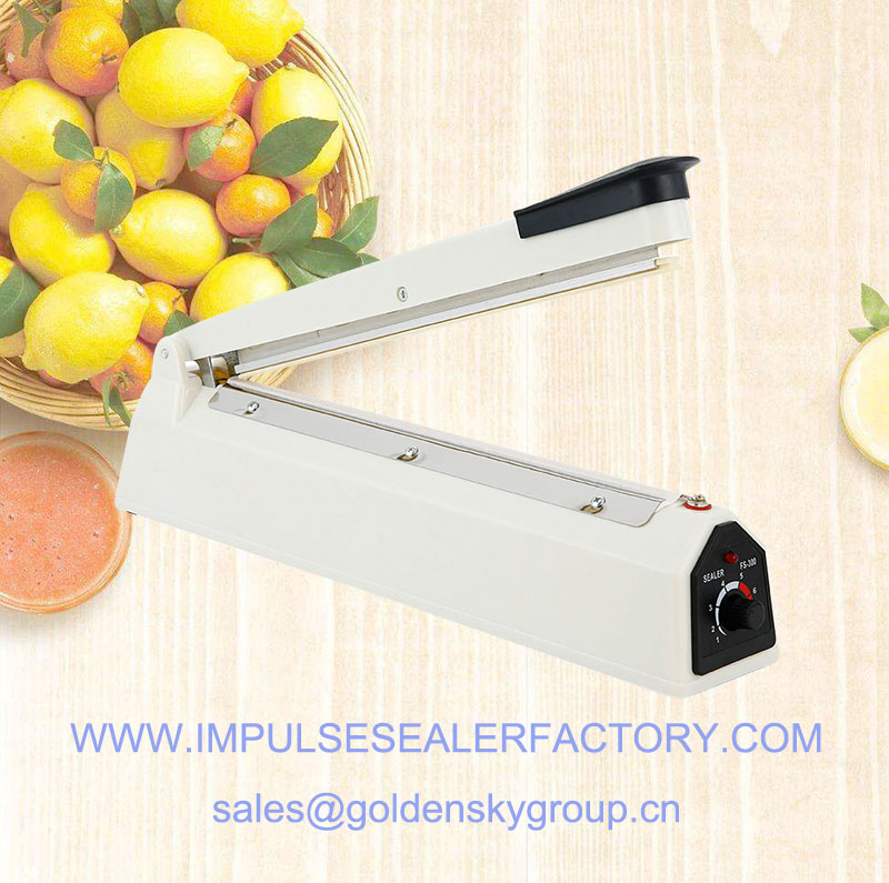 Zhejiang Tianyu industry Co. Ltd. Supplier Factory Make and Supply Manual With Sealing 3.0 mm Width Electric Flat Impulse Heat Plastic Bag Sealer PFS Series Poly Tubing Packaging Machine