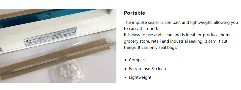 Zhejiang Tianyu industry Co. Ltd. Supplier Factory Manufacturer Supply and Sale Manual Sealing 2 mm Width Impulse Cellophane Bag Sealer FS Series Portable Heavy Duty Plastic Film Poly Bag Heat Sealing Machine