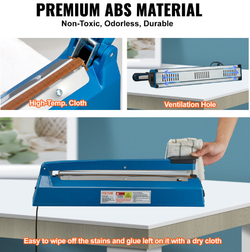 Zhejiang Tianyu Industry Co., Ltd .Supplier Manufacture Make and Export Impulse Plastic Bag Sealer ABS Plastic ABS Shell PFS Series Hand Make Poly Film Bag Heat Sealing Machine