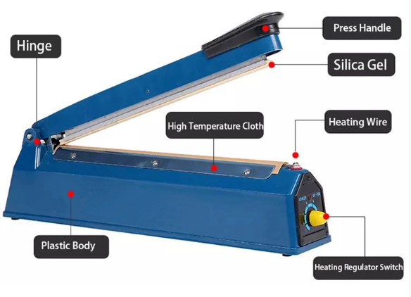 Zhejiang Tianyu Industry Co., Ltd Supplier Factory Manufacturer Make and Sale Hand Sealing Machine Plastic (ABS) Body PFS-Series Manual Make Poly Bag Impulse Heat Sealer