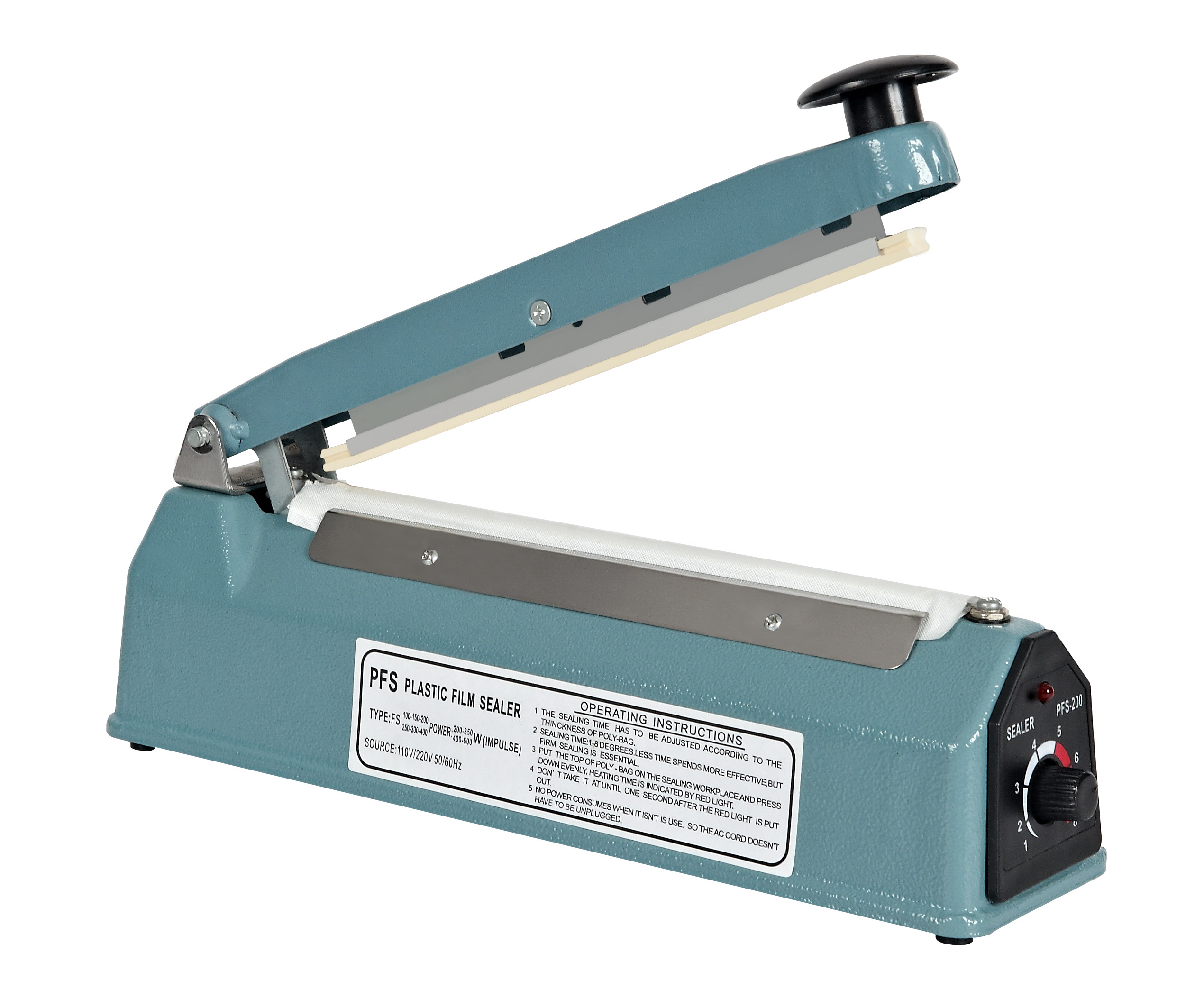 Zhejiang Tianyu Industry Co. ,Ltd Supplier Factory Manufacturer Make and Supply Hand Operated Impulse Sealer Iron Case FS-Series Tabletop Poly Bag and Tubing Heat Sealing Machine