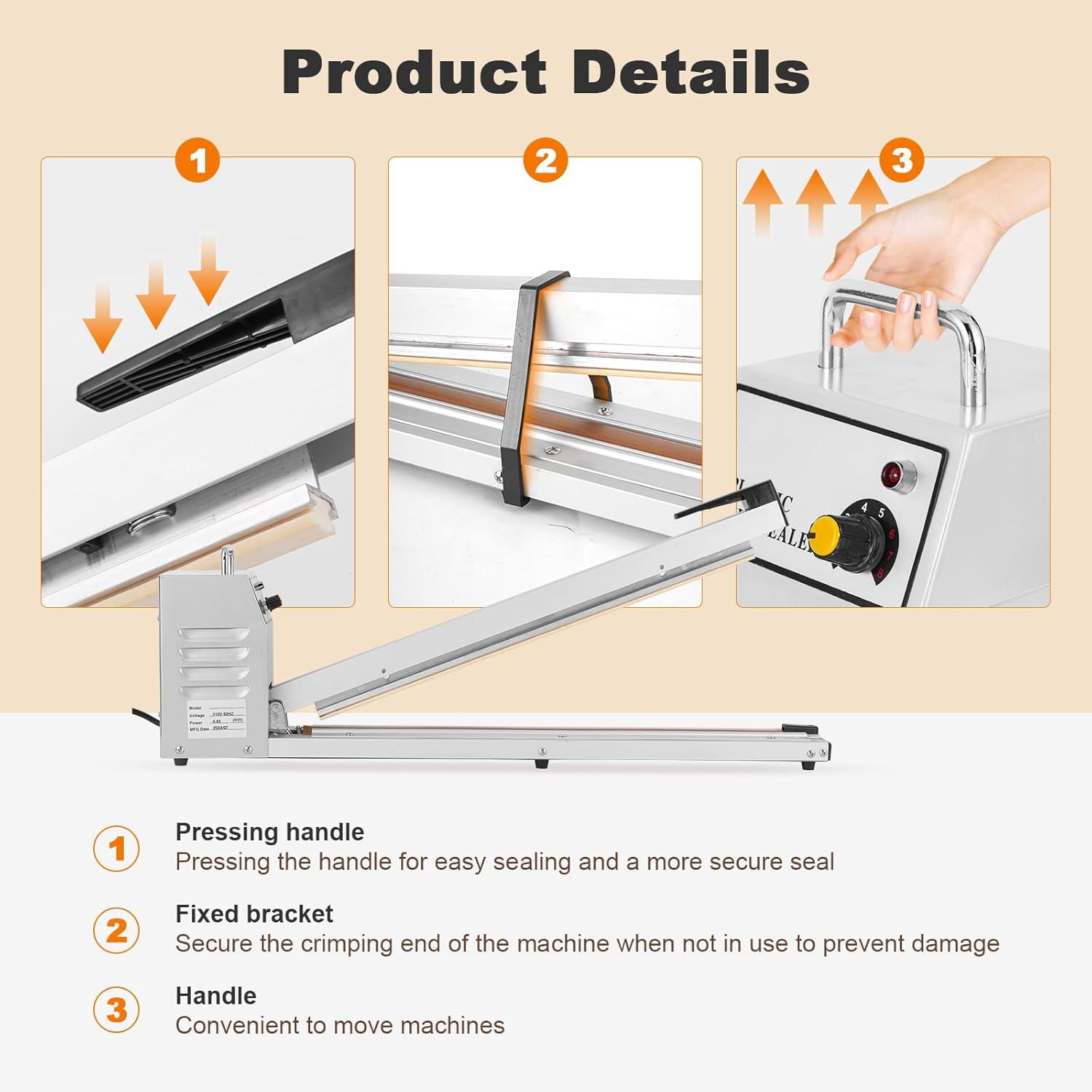 Zhejiang Tianyu Industry Co. ,Ltd Supplier Factory Manufacturer Make and Supply Extra Long Hand Impulse Sealer Aluminum Frame AFS-Series Manual Plastic Bag and Film Paper Sealing Machine