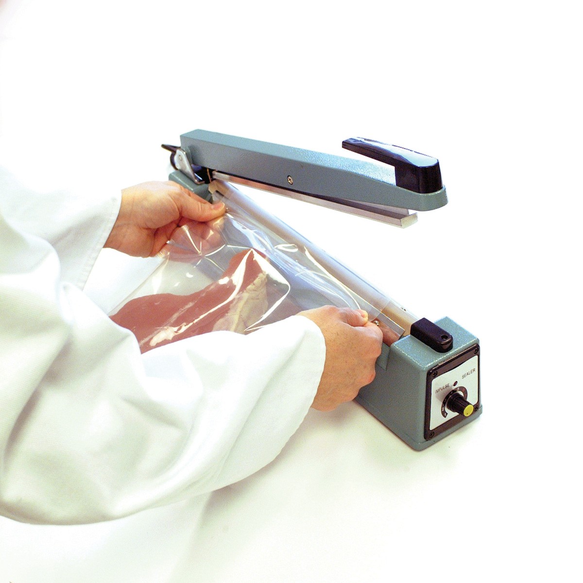 Zhejiang Tianyu Industry Co. Ltd. Supplier Factory Manufacturer Make and Export Impulse Food Sealer Iron Case FS-Series Hand Pressure Plastic Bag Heat Sealing Machine