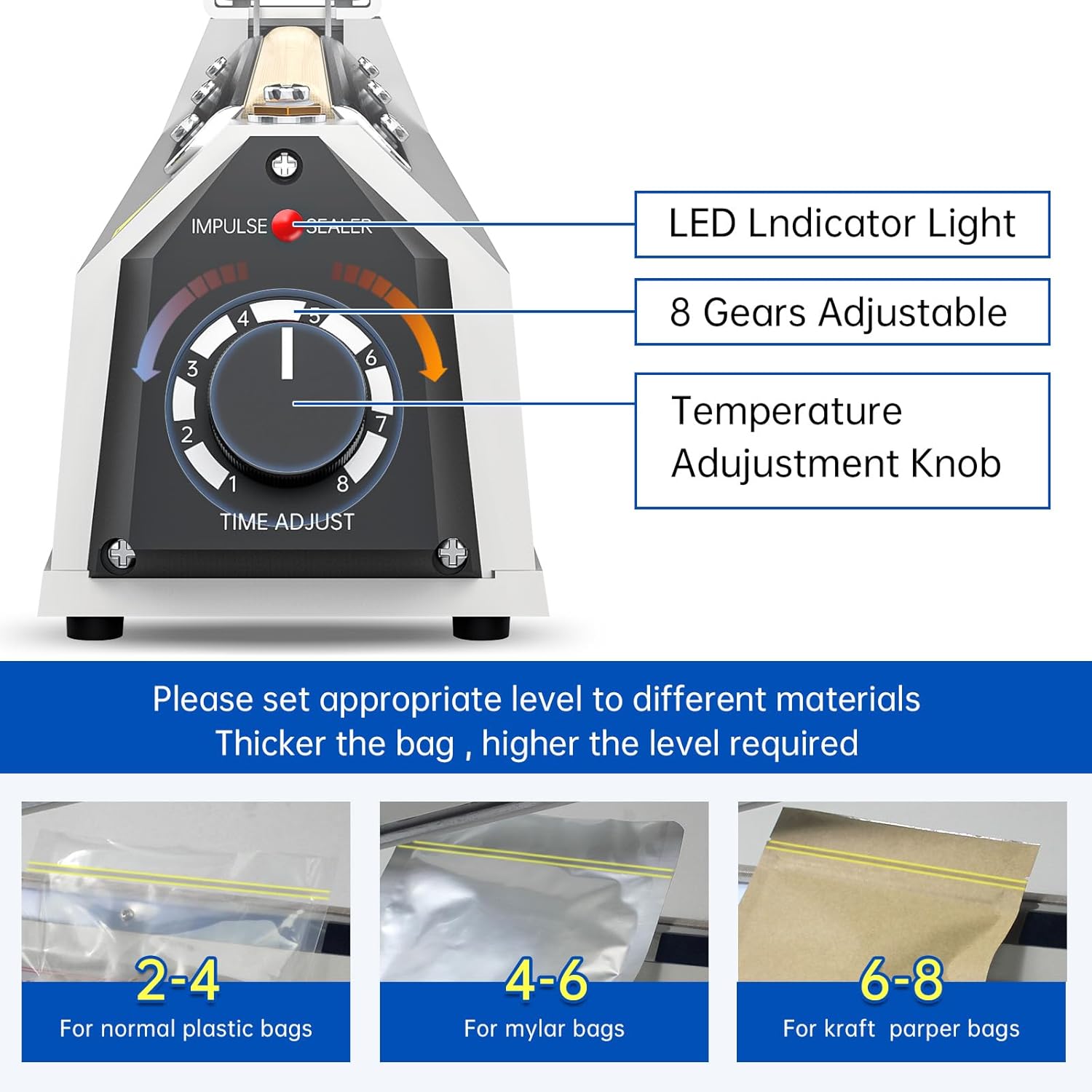 Zhejiang Tianyu Industry Co. Ltd. Supplier Factory Manufacturer Make and Sale Heat Plastic Bag Sealer 400mm / 16 Inches / 40cm Wide Electric Hot Impulse Sealing Machine