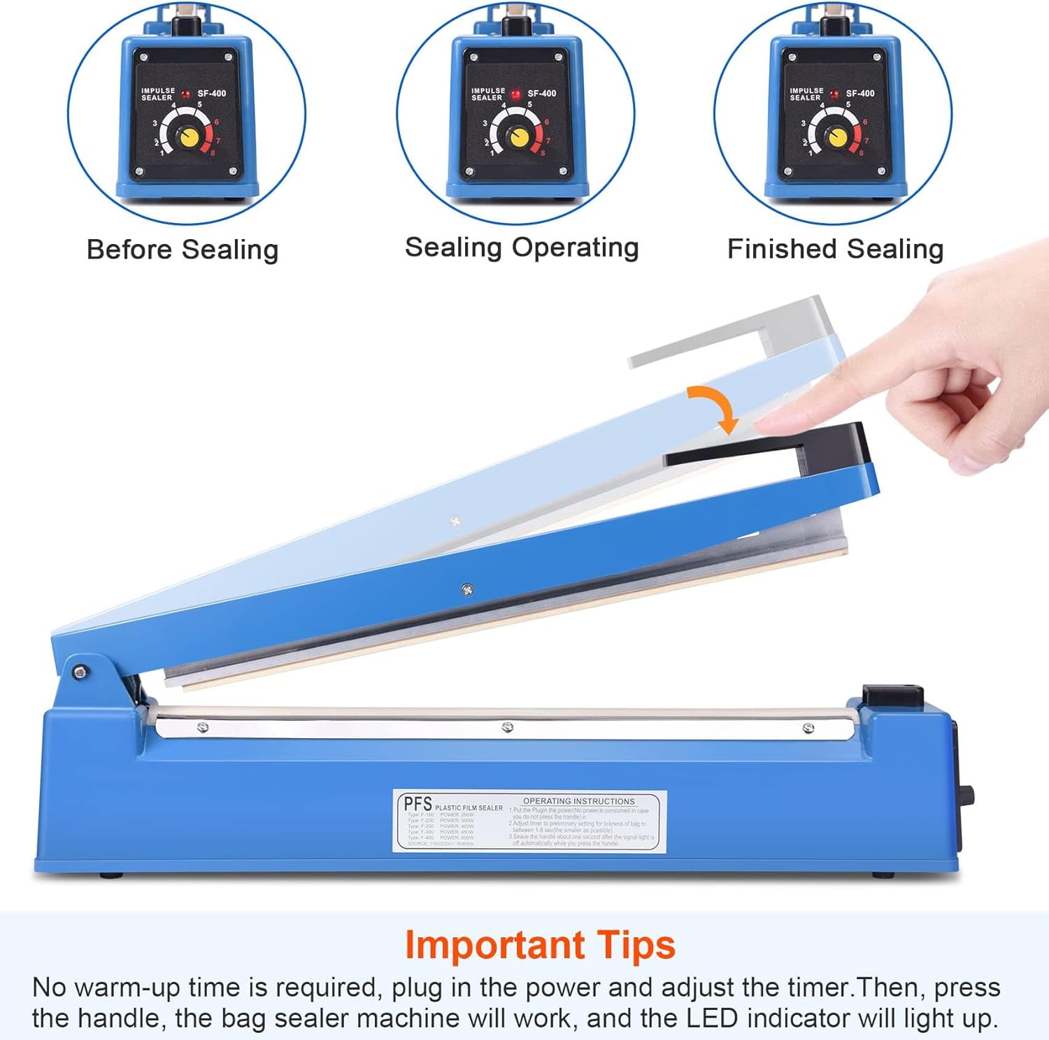 Zhejiang Tianyu Industry Co. Ltd Supplier Factory Manufacturer Make and Supply Plastic ABS Shell PFS-Series Poly Tubing Plastic Film Bag Impulse Heat Sealer Machine