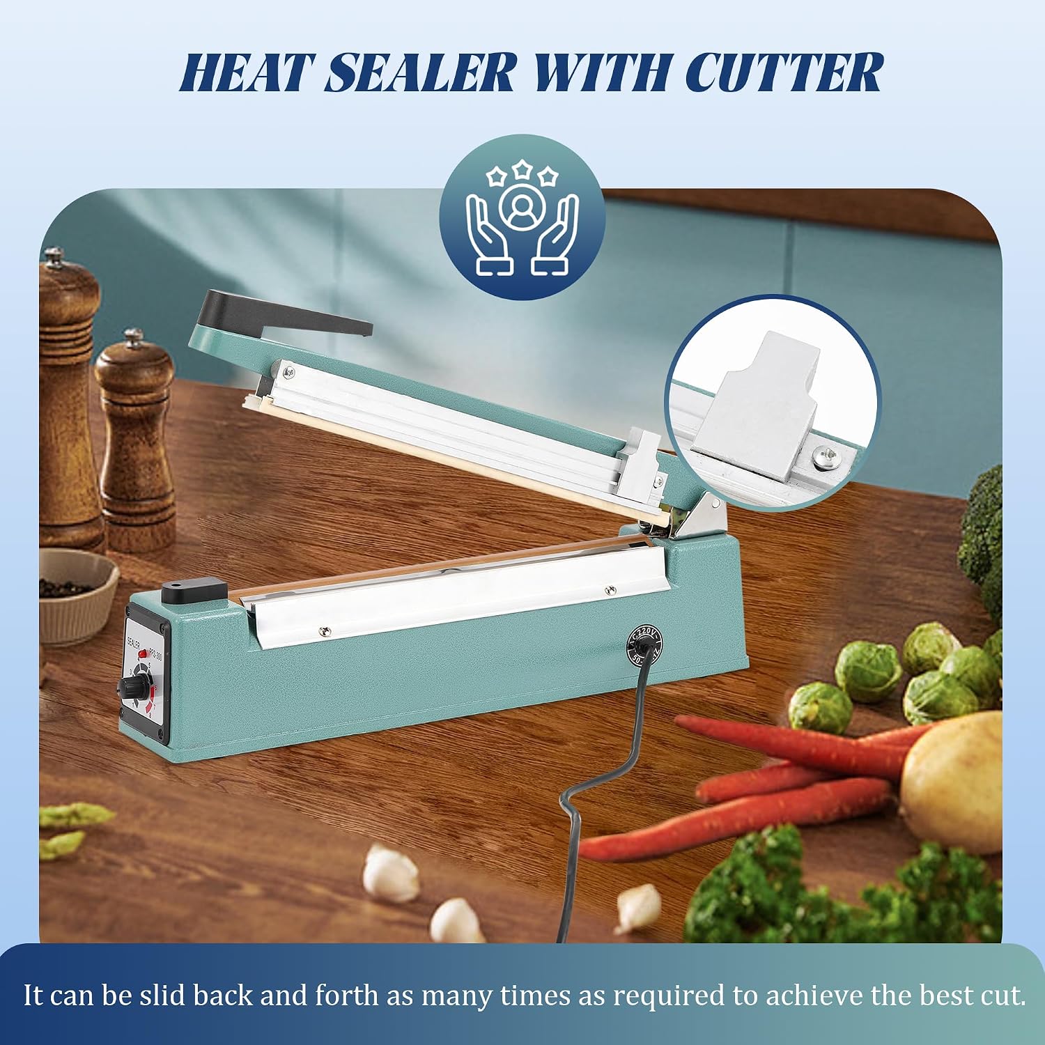 Zhejiang Tianyu Industry Co. Ltd. Supplier Factory Manufacturer Make and Supply Manual Impulse Sealer With Cutter Iron Case FS-Series Hand Press Plastic Bag Heat Sealing Machine
